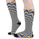 Psychedelic Wave Optical Illusion Long Socks