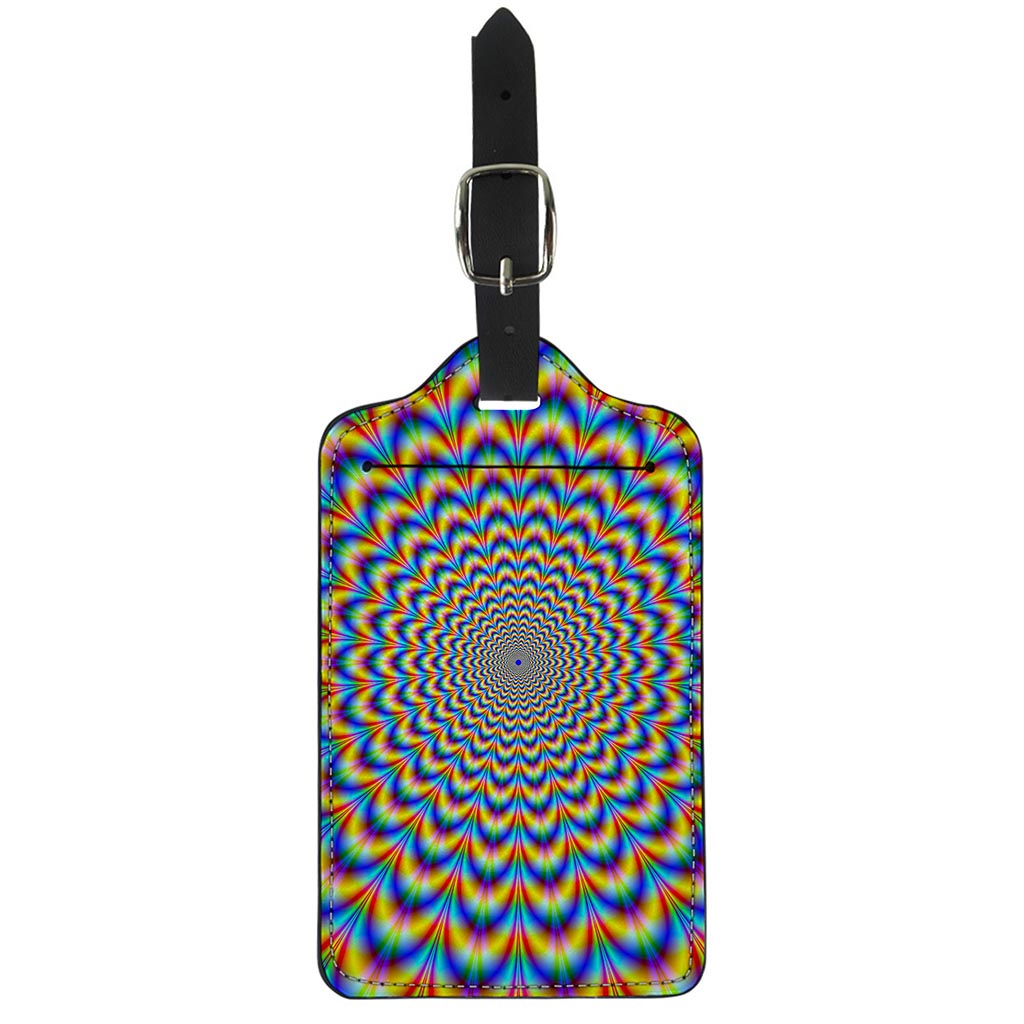 Psychedelic Wave Optical Illusion Luggage Tag