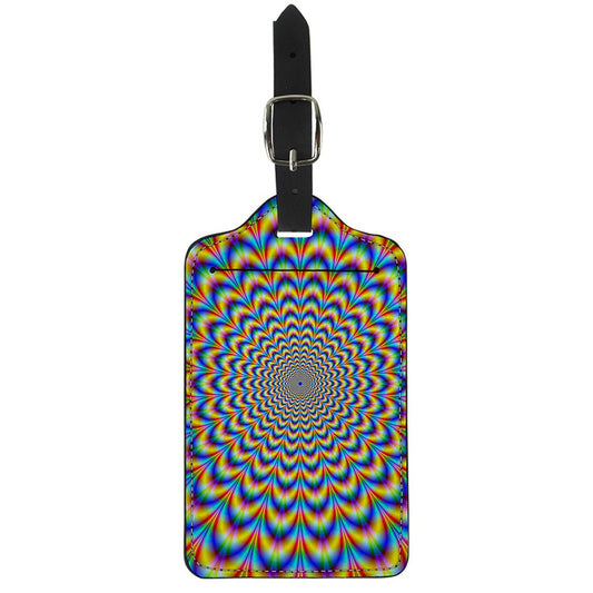 Psychedelic Wave Optical Illusion Luggage Tag