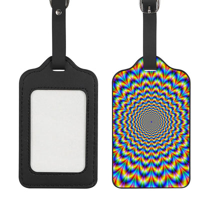 Psychedelic Wave Optical Illusion Luggage Tag