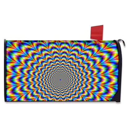 Psychedelic Wave Optical Illusion Mailbox Cover