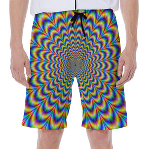 Psychedelic Wave Optical Illusion Men's Beach Shorts