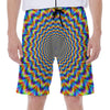 Psychedelic Wave Optical Illusion Men's Beach Shorts