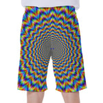 Psychedelic Wave Optical Illusion Men's Beach Shorts