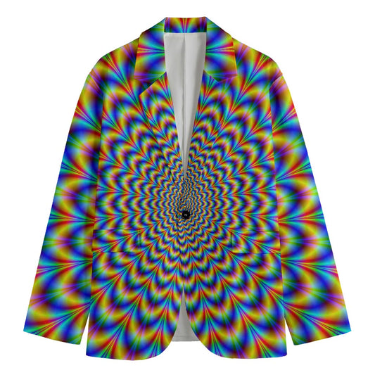 Psychedelic Wave Optical Illusion Men's Blazer