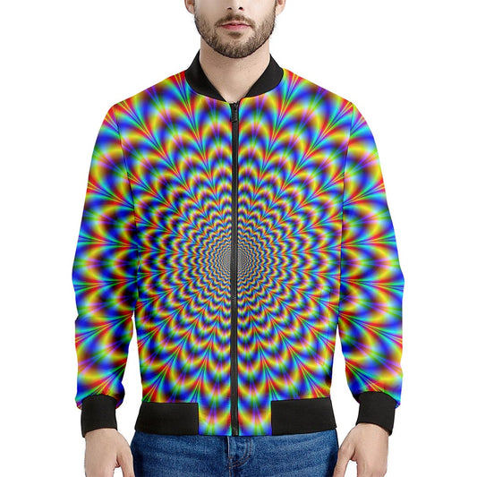 Psychedelic Wave Optical Illusion Men's Bomber Jacket