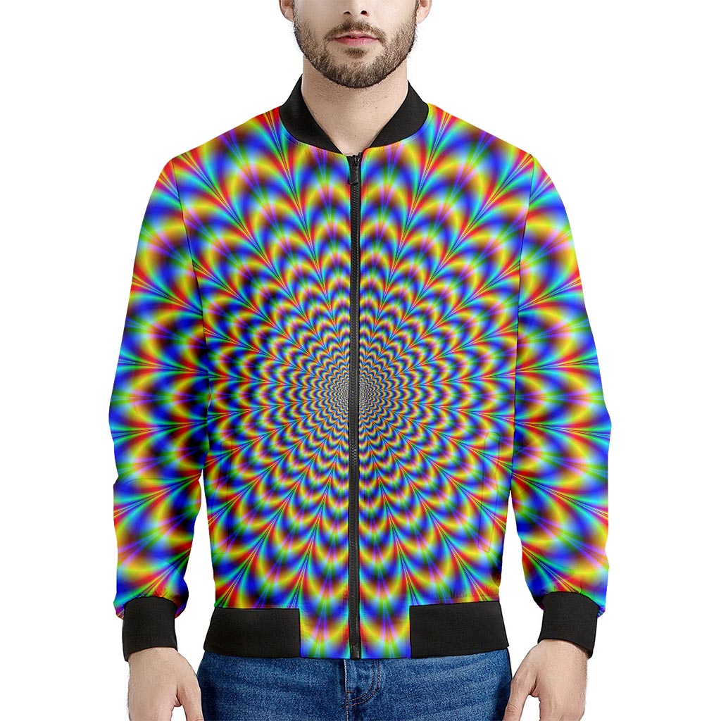 Psychedelic Wave Optical Illusion Men's Bomber Jacket