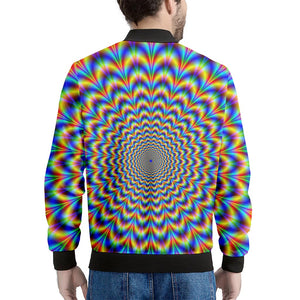 Psychedelic Wave Optical Illusion Men's Bomber Jacket