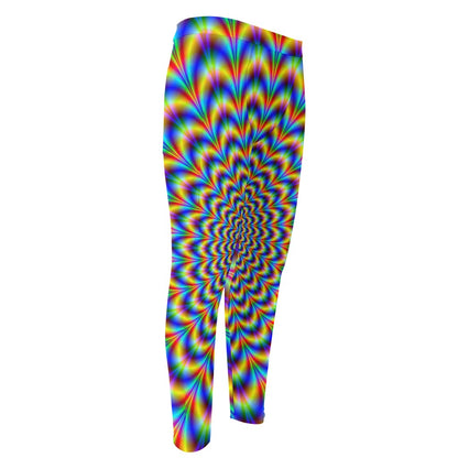 Psychedelic Wave Optical Illusion Men's Compression Pants