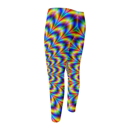 Psychedelic Wave Optical Illusion Men's Compression Pants