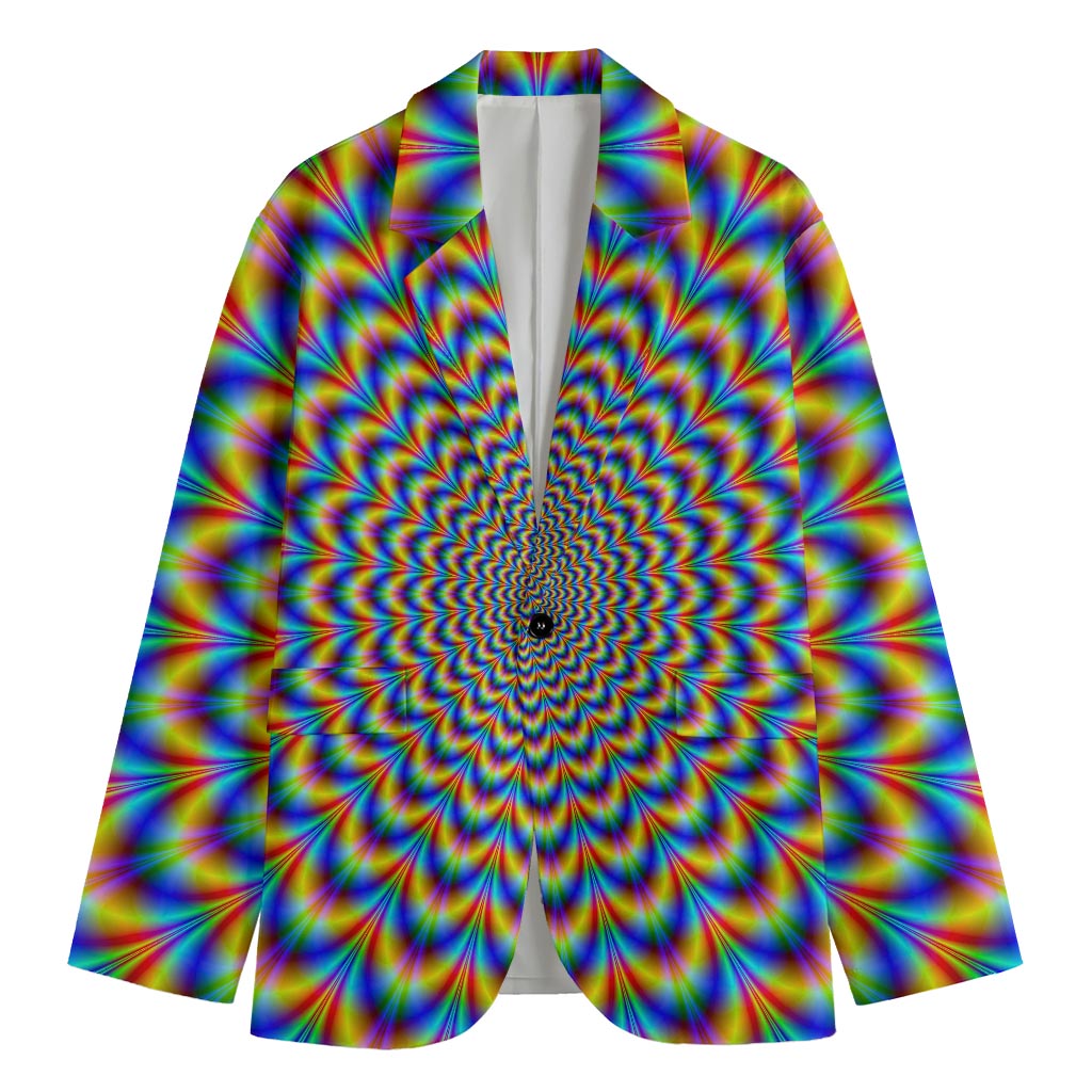 Psychedelic Wave Optical Illusion Men's Cotton Blazer