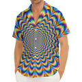 Psychedelic Wave Optical Illusion Men's Deep V-Neck Shirt