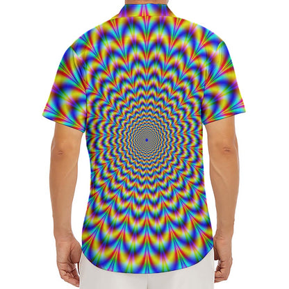 Psychedelic Wave Optical Illusion Men's Deep V-Neck Shirt