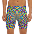 Psychedelic Wave Optical Illusion Men's Long Boxer Briefs
