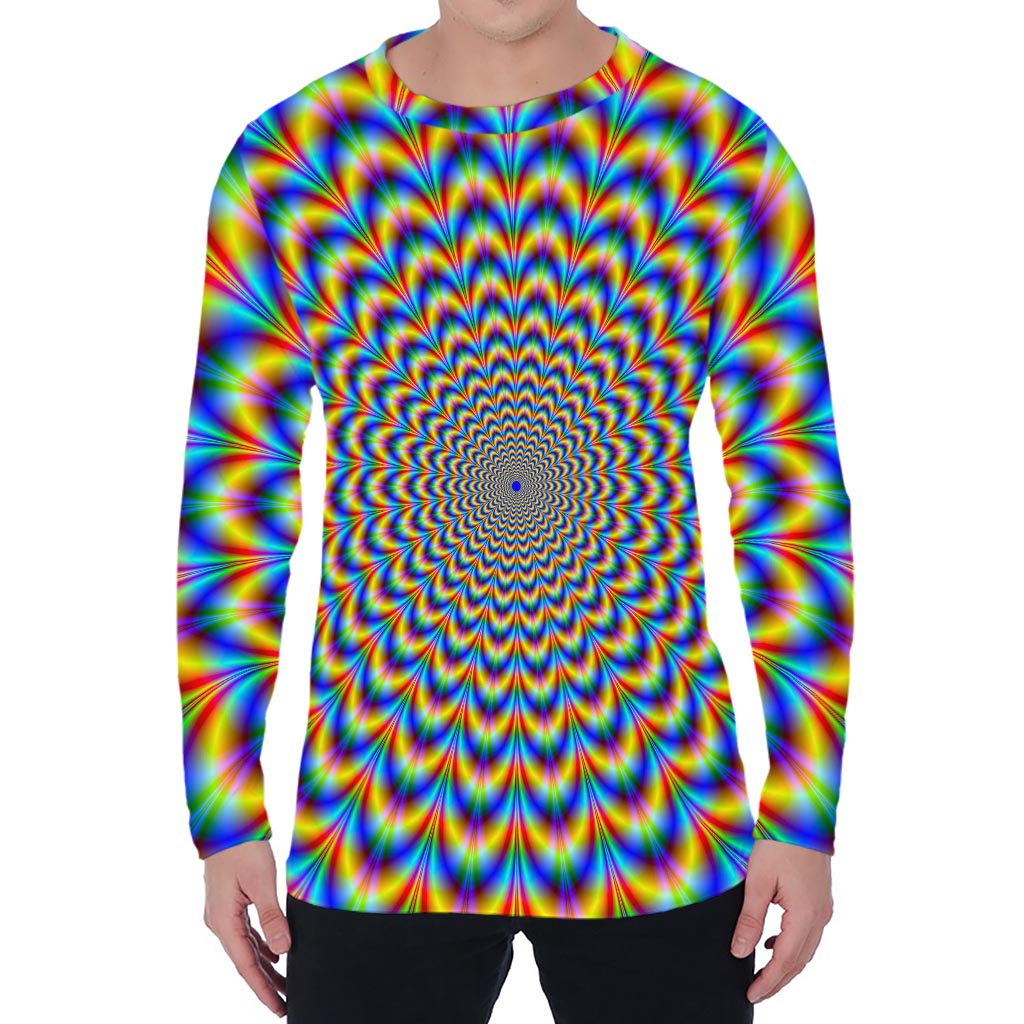 Psychedelic Wave Optical Illusion Men's Long Sleeve T-Shirt