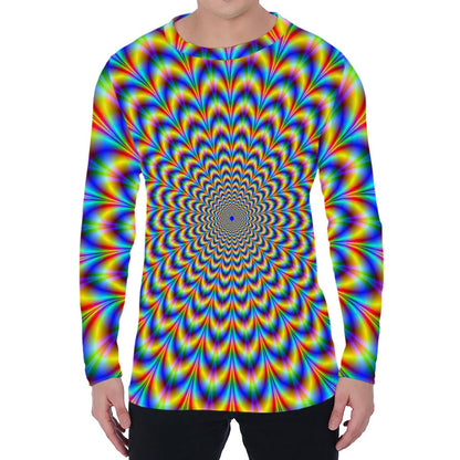 Psychedelic Wave Optical Illusion Men's Long Sleeve T-Shirt