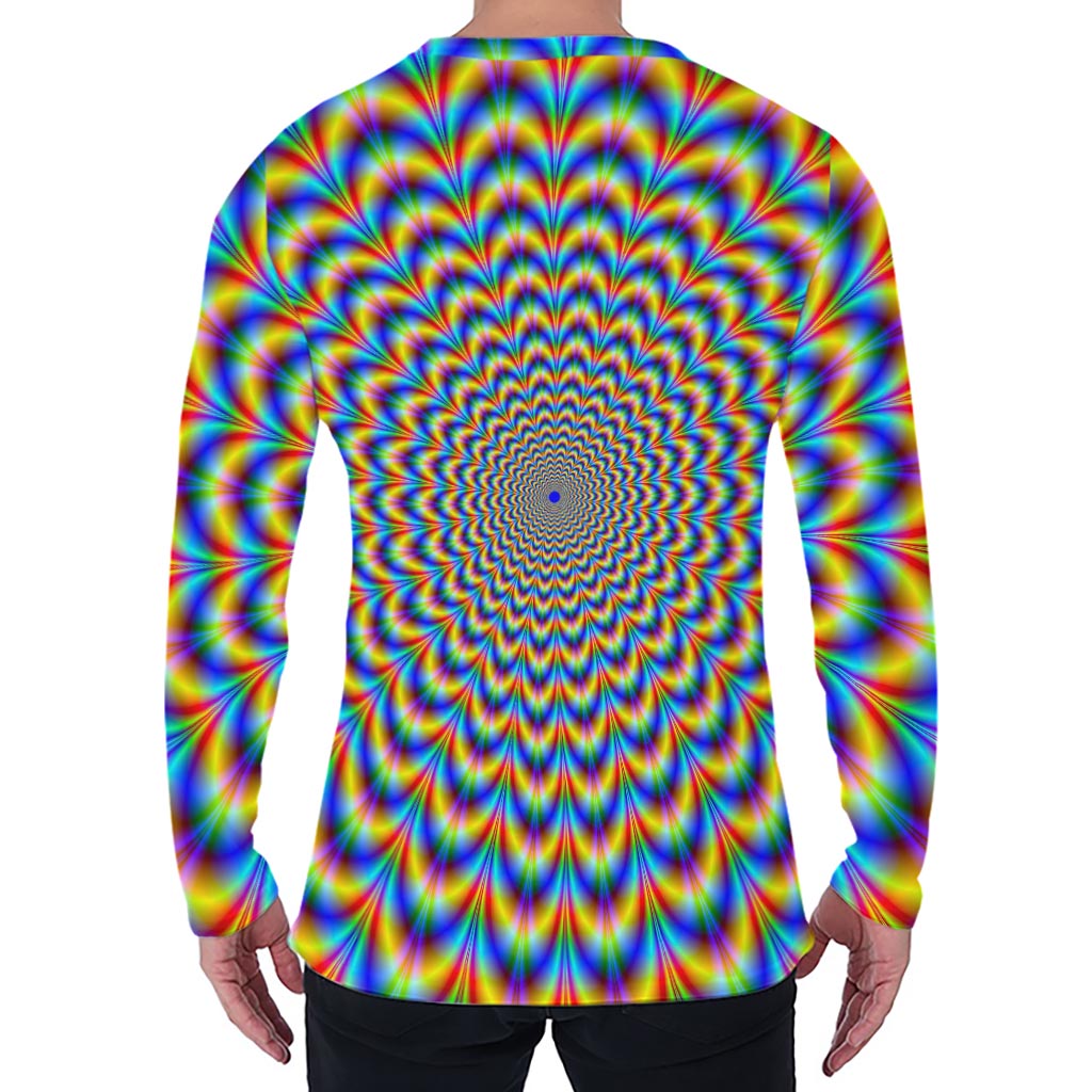 Psychedelic Wave Optical Illusion Men's Long Sleeve T-Shirt