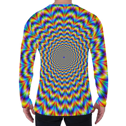 Psychedelic Wave Optical Illusion Men's Long Sleeve T-Shirt