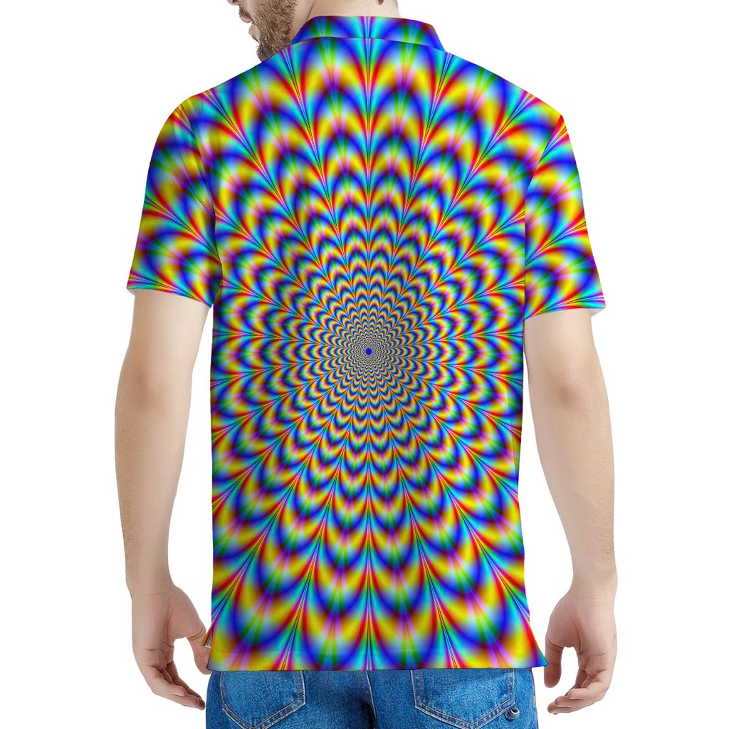 Psychedelic Wave Optical Illusion Men's Polo Shirt