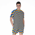 Psychedelic Wave Optical Illusion Men's Romper