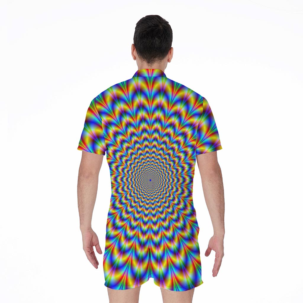 Psychedelic Wave Optical Illusion Men's Rompers