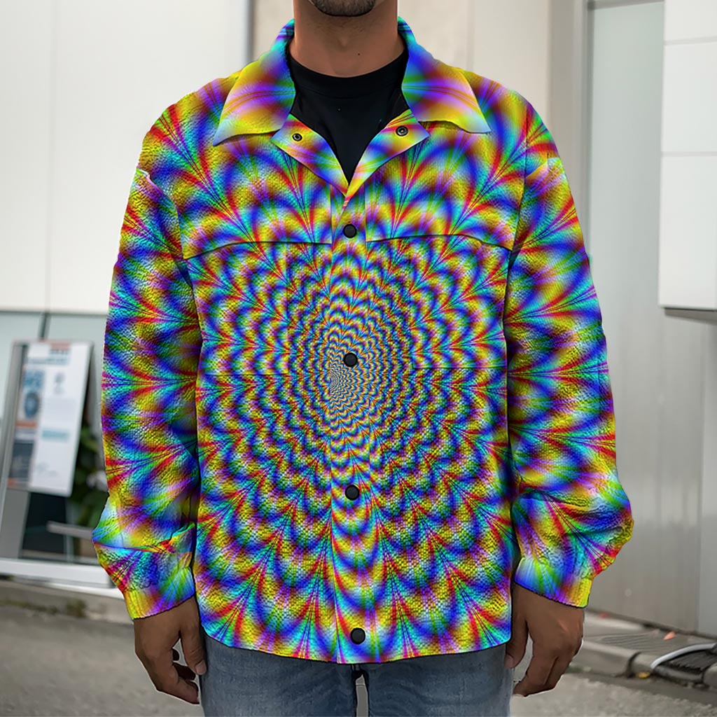 Psychedelic Wave Optical Illusion Men's Shirt Jacket