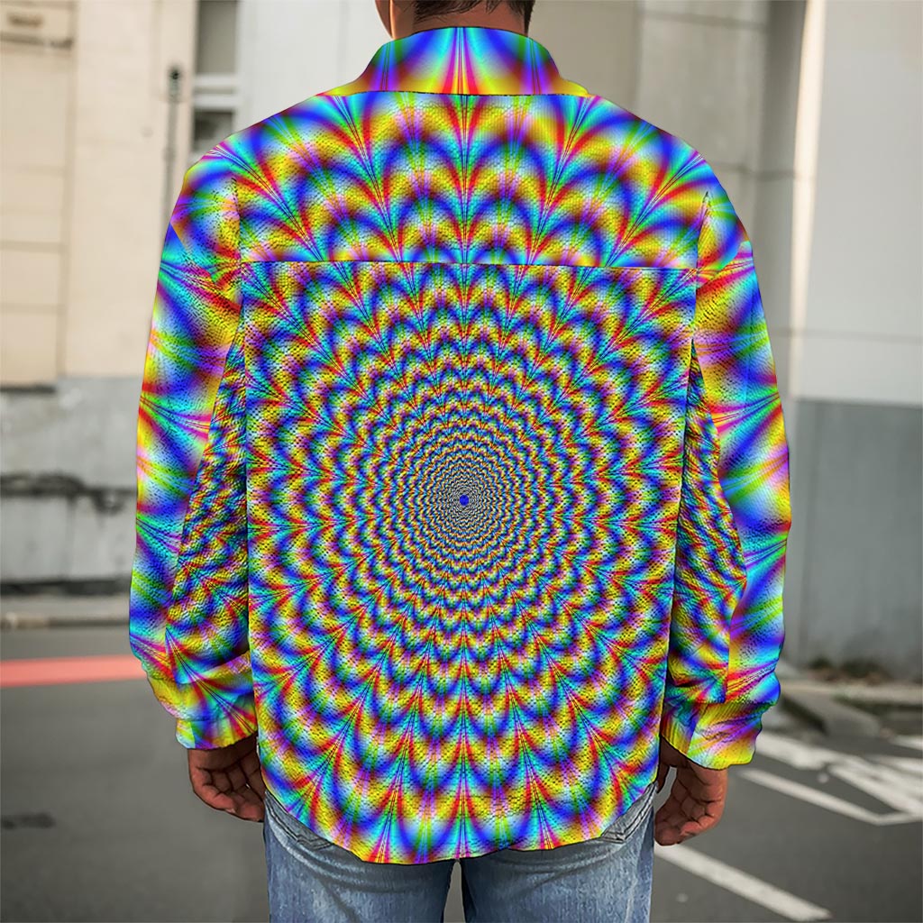 Psychedelic Wave Optical Illusion Men's Shirt Jacket