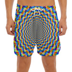 Psychedelic Wave Optical Illusion Men's Split Running Shorts