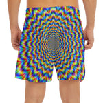 Psychedelic Wave Optical Illusion Men's Split Running Shorts