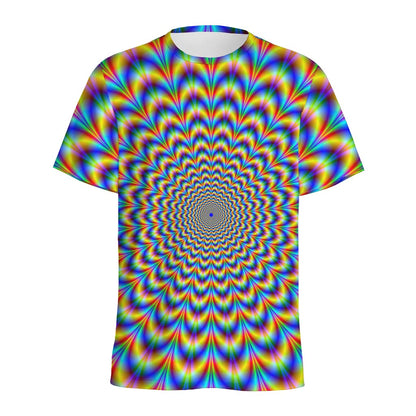 Psychedelic Wave Optical Illusion Men's Sports T-Shirt