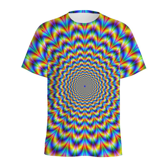 Psychedelic Wave Optical Illusion Men's Sports T-Shirt
