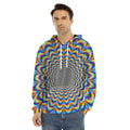 Psychedelic Wave Optical Illusion Men's Velvet Pullover Hoodie
