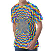 Psychedelic Wave Optical Illusion Men's Velvet T-Shirt