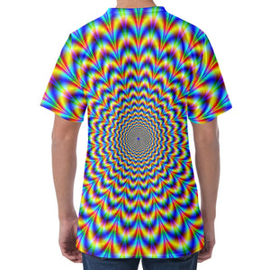 Psychedelic Wave Optical Illusion Men's Velvet T-Shirt