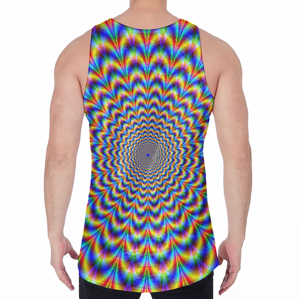 Psychedelic Wave Optical Illusion Men's Velvet Tank Top
