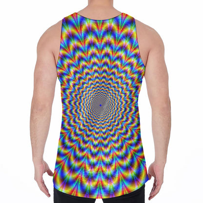 Psychedelic Wave Optical Illusion Men's Velvet Tank Top