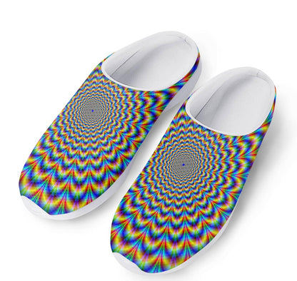 Psychedelic Wave Optical Illusion Mesh Casual Shoes