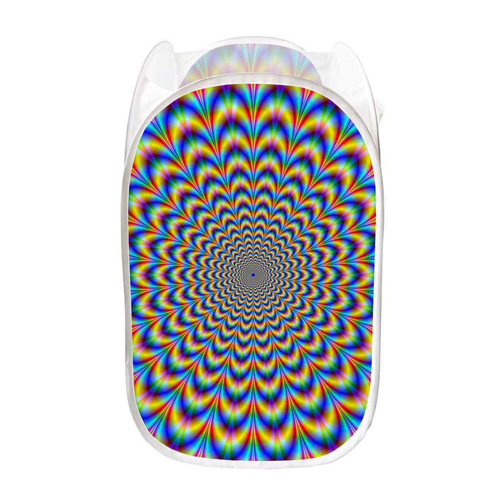 Psychedelic Wave Optical Illusion Mesh Laundry Hamper