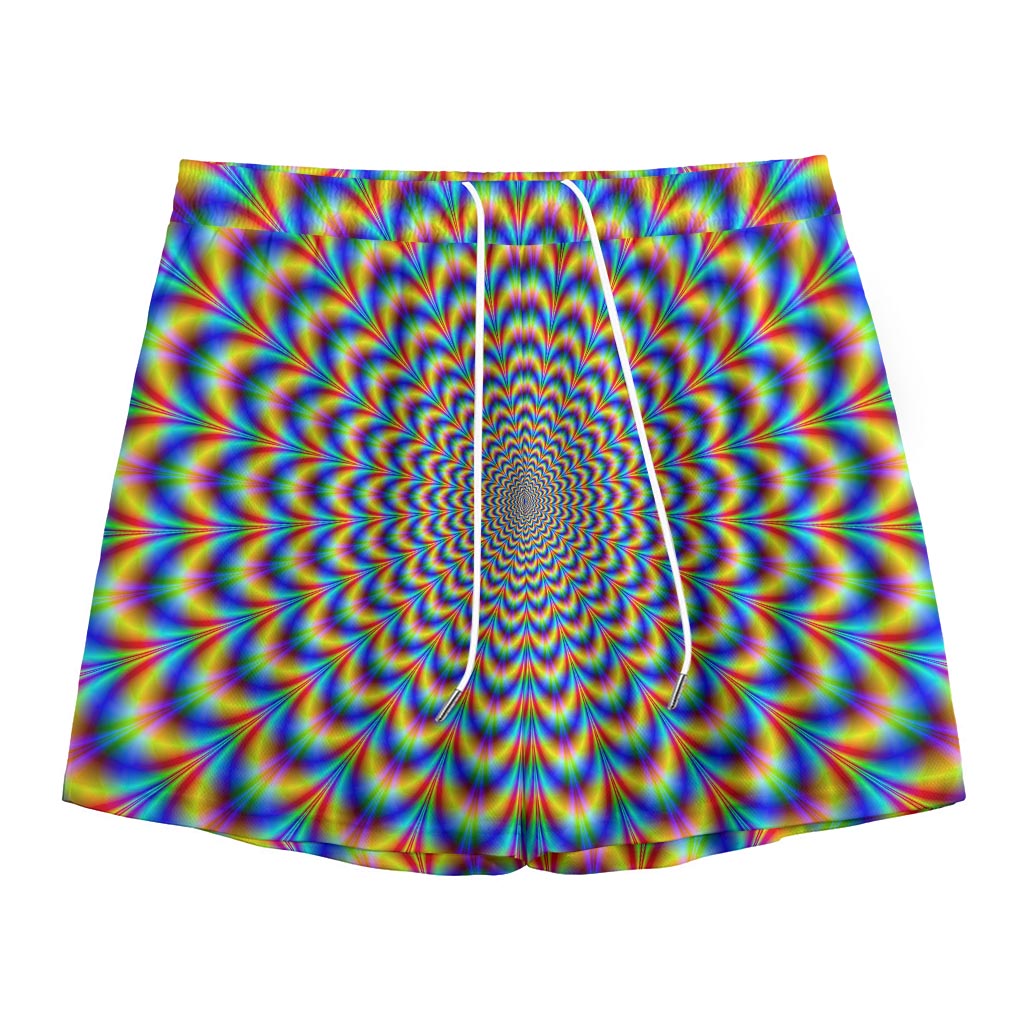 Psychedelic Wave Optical Illusion Mesh Shorts