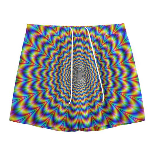Psychedelic Wave Optical Illusion Mesh Shorts