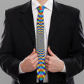Psychedelic Wave Optical Illusion Necktie