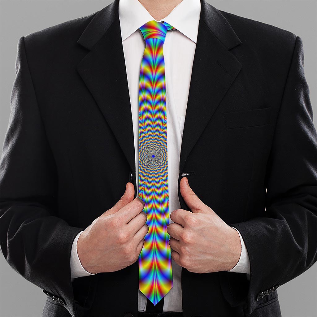 Psychedelic Wave Optical Illusion Necktie