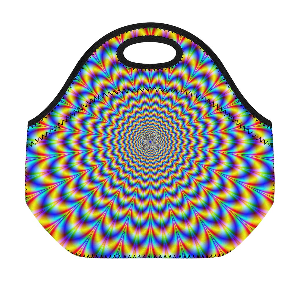 Psychedelic Wave Optical Illusion Neoprene Lunch Bag