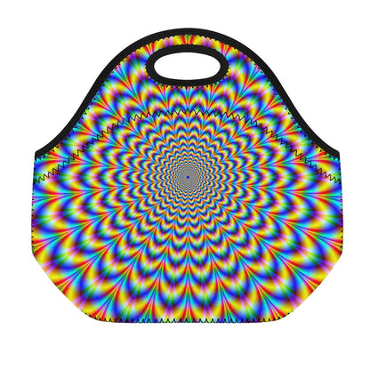 Psychedelic Wave Optical Illusion Neoprene Lunch Bag