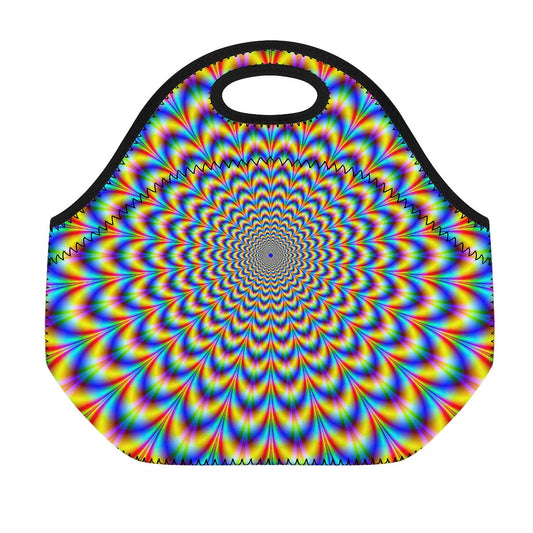 Psychedelic Wave Optical Illusion Neoprene Lunch Bag