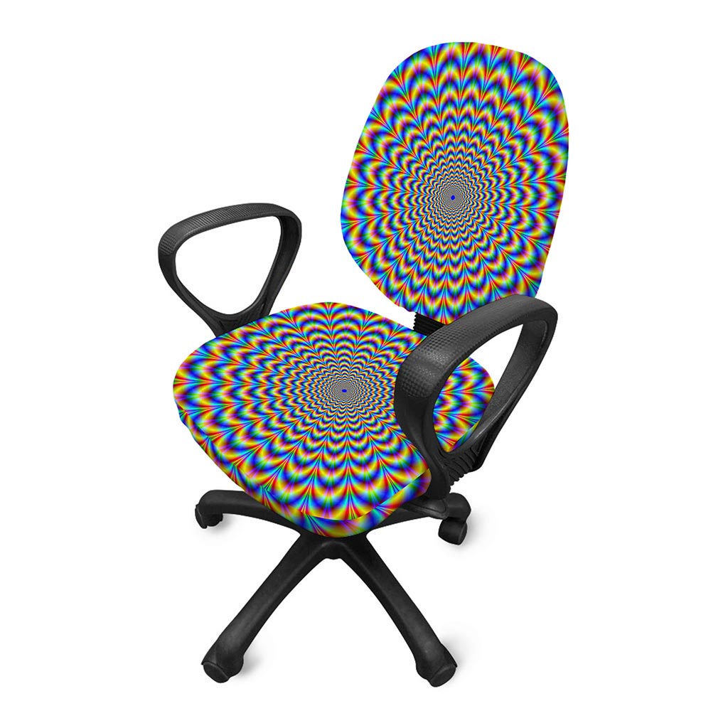 Psychedelic Wave Optical Illusion Office Chair Cover