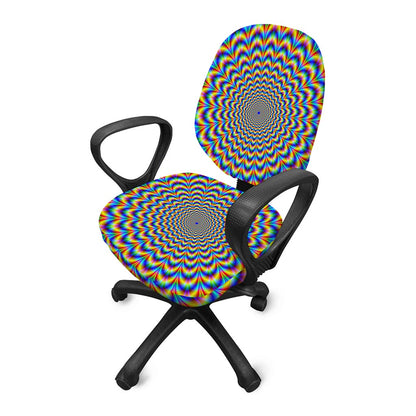 Psychedelic Wave Optical Illusion Office Chair Cover
