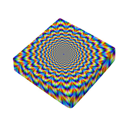Psychedelic Wave Optical Illusion Outdoor Seat Cushion Cover