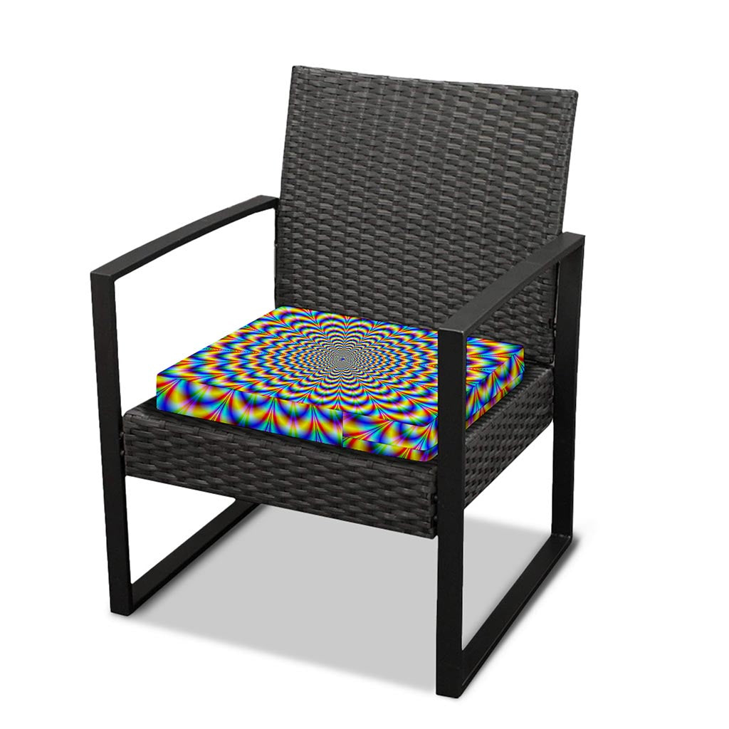 Psychedelic Wave Optical Illusion Outdoor Seat Cushion Cover