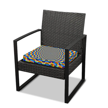 Psychedelic Wave Optical Illusion Outdoor Seat Cushion Cover